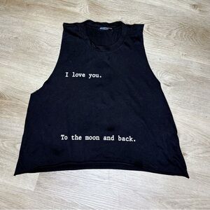 Brandy Melville “To The Moon And Back” Graphic Tank Top One Size